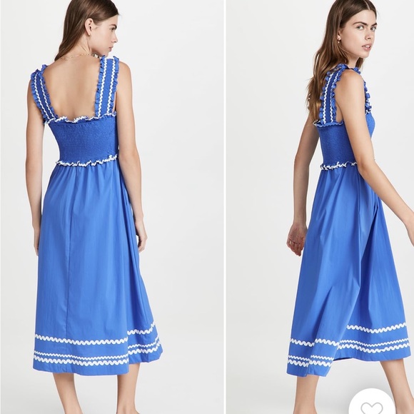 EN SAISON Smocked Blue Sun Dress with Ric-Rac Trim - Picture 5 of 5